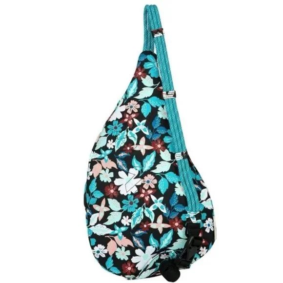 Kavu Floral Crossbody Bag - Teal and Brown - Picture 2 of 15